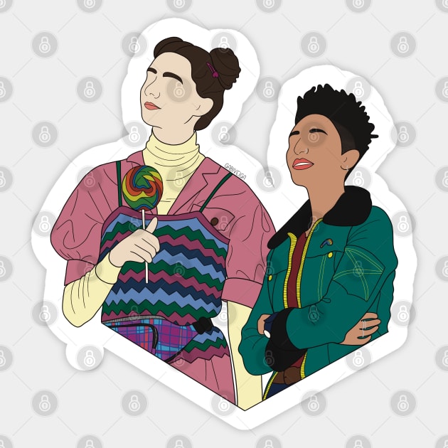 Lily and Ola Sticker by Gabi Veiga